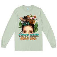 Matcha messy bun camp hair dont care Long Sleeve Tee - texasbilliewilder
