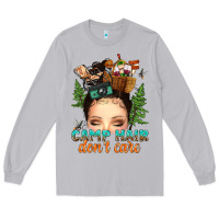 Moon Dust messy bun camp hair dont care Long Sleeve Tee - texasbilliewilder