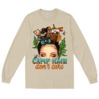 Mushroom messy bun camp hair dont care Long Sleeve Tee - texasbilliewilder
