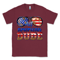 Burgundy all american dude Classic Tee - texasbilliewilder