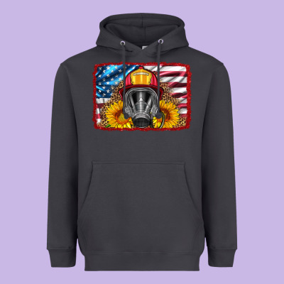 Firefighter Air Mask And Sunflower Heavyweight Hoodie Designed By Hra Design Shop