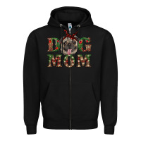 Black christmas pug mom Zipper Hoodie - RanaPortraitStore