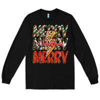 Black merry christmas lightning bolt Long Sleeve Tee - Zillion Design Studio