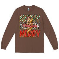 Chestnut merry christmas lightning bolt Long Sleeve Tee - Zillion Design Studio