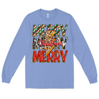 Colony Blue merry christmas lightning bolt Long Sleeve Tee - Zillion Design Studio