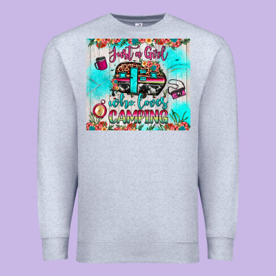 Just A Girl Who Loves Camping Premium Sweatshirt Designed By Jahusdesignshop