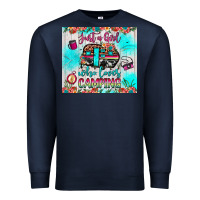 Navy just a girl who loves camping Premium Sweatshirt - JahusDesignShop