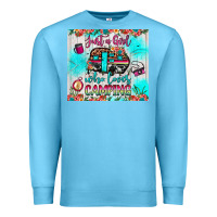 Ocean Blue just a girl who loves camping Premium Sweatshirt - JahusDesignShop