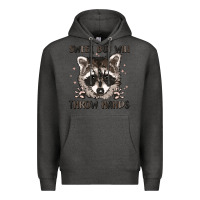 Charcoal Heather sweet but will throw hands Premium Hoodie - MaliasSmallBusiness