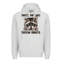 Dove Grey sweet but will throw hands Premium Hoodie - MaliasSmallBusiness