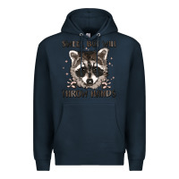 Navy sweet but will throw hands Premium Hoodie - MaliasSmallBusiness