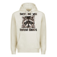 Oatmeal Heather sweet but will throw hands Premium Hoodie - MaliasSmallBusiness