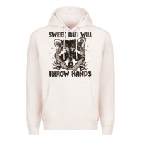 Pale Pink sweet but will throw hands Premium Hoodie - MaliasSmallBusiness