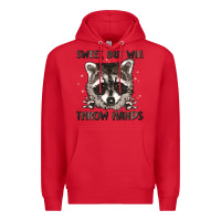 Red sweet but will throw hands Premium Hoodie - MaliasSmallBusiness