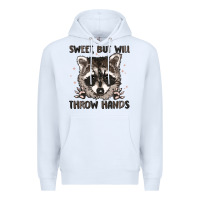 White sweet but will throw hands Premium Hoodie - MaliasSmallBusiness
