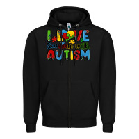 Black i love someone with autism Zipper Hoodie - Zillion Design Studio