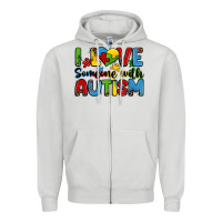 Dove Grey i love someone with autism Zipper Hoodie - Zillion Design Studio
