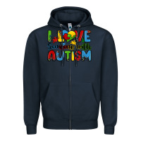 Navy i love someone with autism Zipper Hoodie - Zillion Design Studio