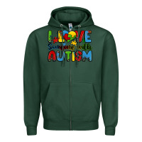 Sports Green i love someone with autism Zipper Hoodie - Zillion Design Studio