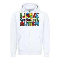 I Love Someone With Autism Zipper Hoodie | Teevron