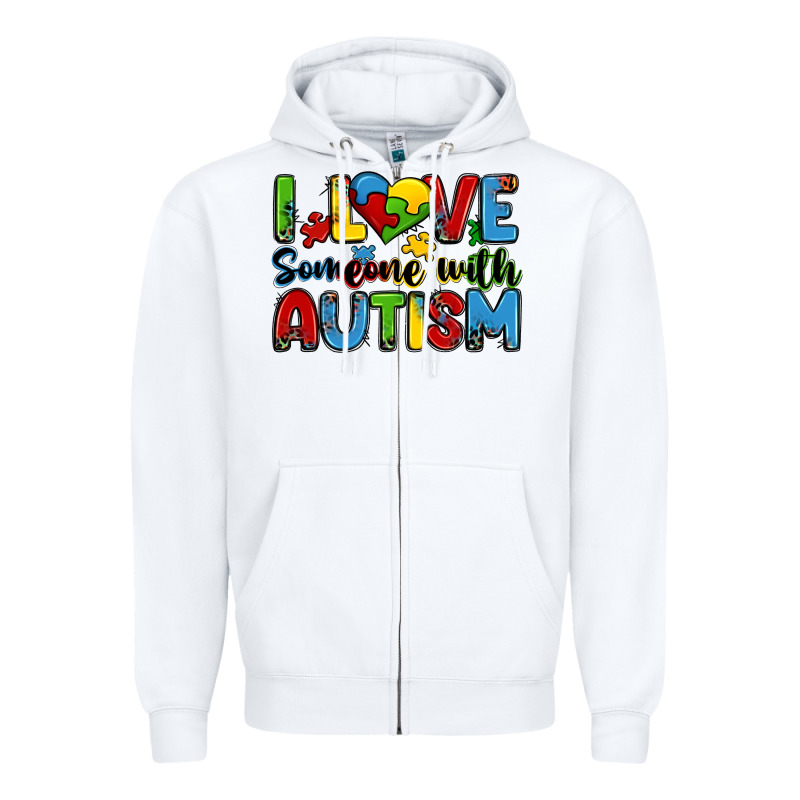 I Love Someone With Autism Zipper Hoodie by Zillion Design Studio | Teevron