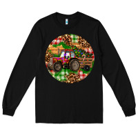 Black Christmas Farm Red Tractor Long Sleeve Tee - RanaPortraitStore