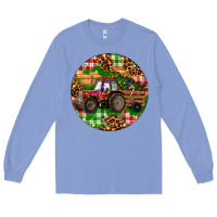 Colony Blue Christmas Farm Red Tractor Long Sleeve Tee - RanaPortraitStore