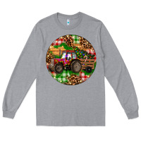 Heather Grey Christmas Farm Red Tractor Long Sleeve Tee - RanaPortraitStore