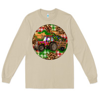 Mushroom Christmas Farm Red Tractor Long Sleeve Tee - RanaPortraitStore