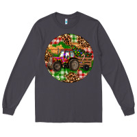 Smoke Christmas Farm Red Tractor Long Sleeve Tee - RanaPortraitStore