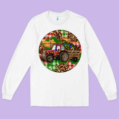 Long Sleeve Tee Christmas Farm Red Tractor