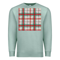 Seafoam christmas plaid seamless pattern Premium Sweatshirt - BundleAndBundleShop