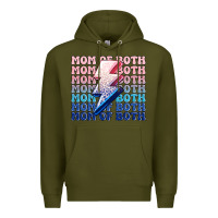 Army Green mom of both boy and girl Premium Hoodie - MaliasSmallBusiness