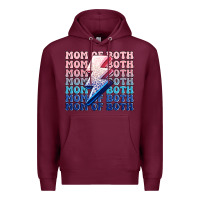 Burgundy mom of both boy and girl Premium Hoodie - MaliasSmallBusiness
