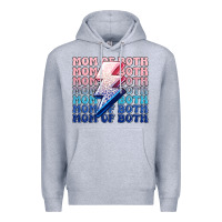 Heather Grey mom of both boy and girl Premium Hoodie - MaliasSmallBusiness
