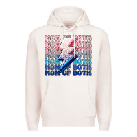 Pale Pink mom of both boy and girl Premium Hoodie - MaliasSmallBusiness