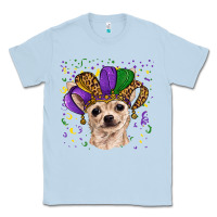 Dusty Blue mardi gras hat chihuahua Classic Tee - RanaPortraitStore
