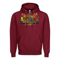 Burgundy autism accept understand love Zipper Hoodie - Zillion Design Studio