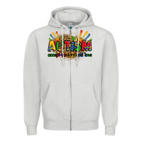 Dove Grey autism accept understand love Zipper Hoodie - Zillion Design Studio