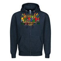 Navy autism accept understand love Zipper Hoodie - Zillion Design Studio