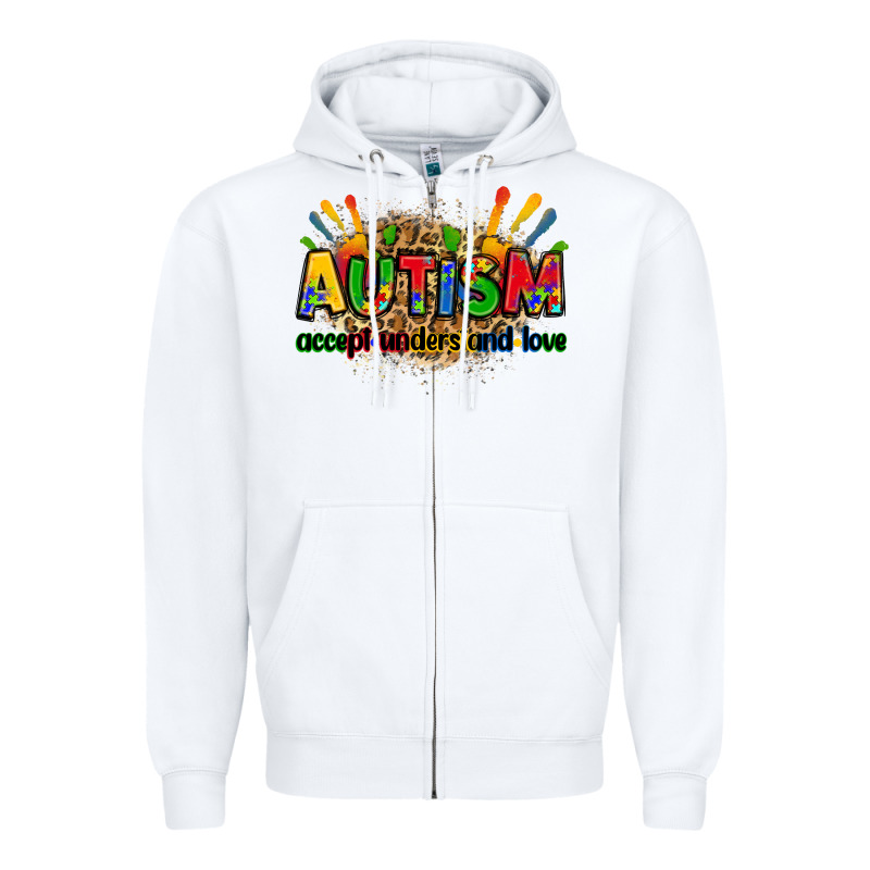 Autism Accept Understand Love Zipper Hoodie by Zillion Design Studio | Teevron