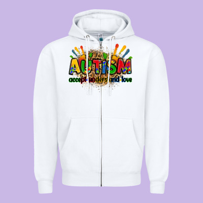Autism Accept Understand Love Zipper Hoodie Designed By Zillion Design Studio