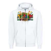 White autism accept understand love Zipper Hoodie - Zillion Design Studio