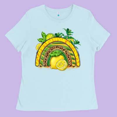 Lemon  Rainbow Ladies Tee Designed By Barkaloodesign