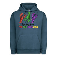 Pigment Midnight Navy i'm just here for the crawfish Urban Hoodie - MaliasSmallBusiness