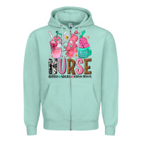 Seafoam nurse coffee scrubs rubber gloves Zipper Hoodie - texasbilliewilder