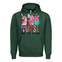 Sports Green nurse coffee scrubs rubber gloves Zipper Hoodie - texasbilliewilder