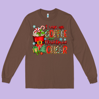 Long Sleeve Tee i run on coffee and christmas cheer