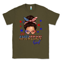 Army Green all american girl messy bun Classic Tee - texasbilliewilder