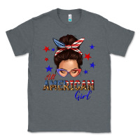 Charcoal Heather all american girl messy bun Classic Tee - texasbilliewilder